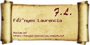 Fényes Laurencia névjegykártya
